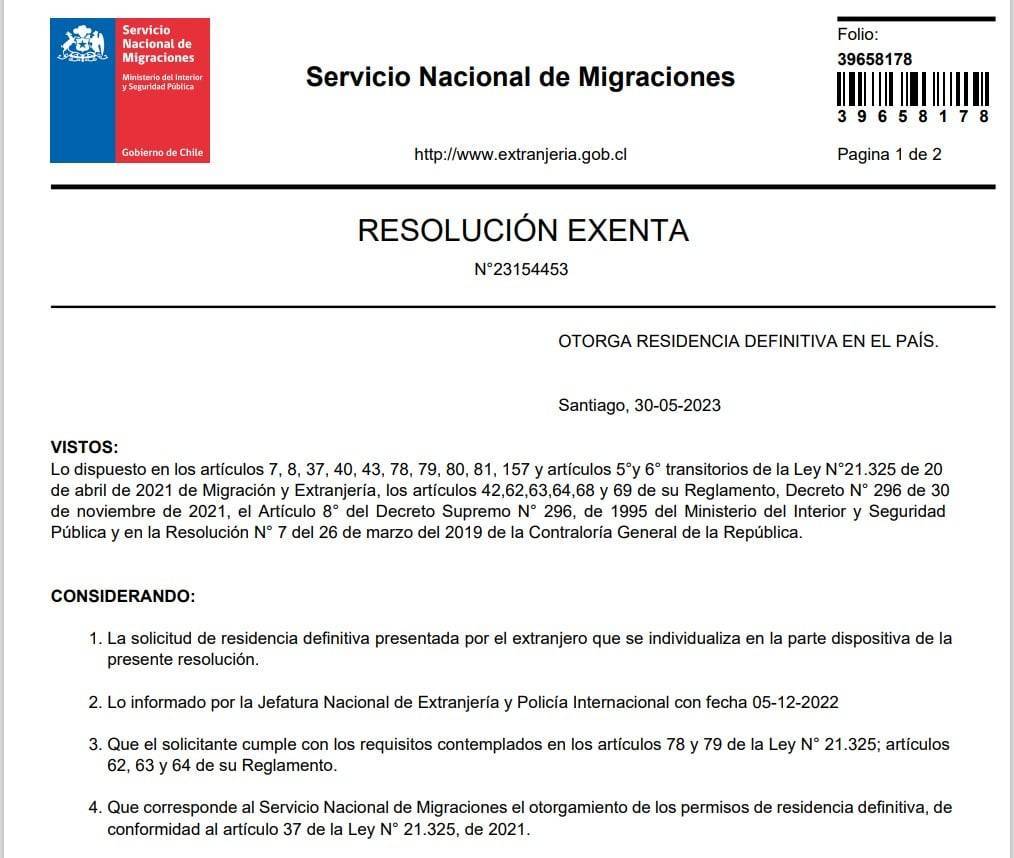 Caso ganado: residencia definitiva con recurso de protección